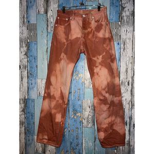 BLEACH DYED RAW DENIM LEVI’S PANTS